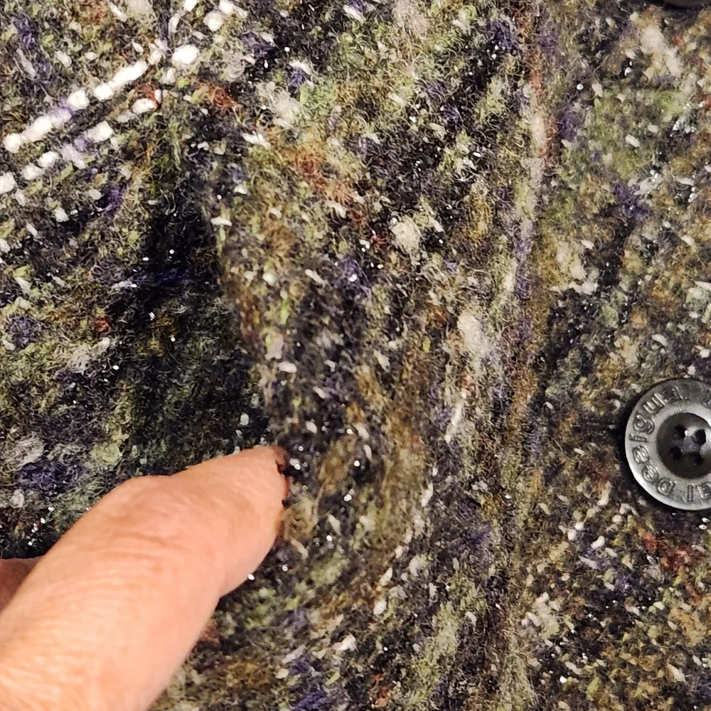 Desigual wool coat size 44 or Large gray/brown with subtle black metallic thread - Picture 6 of 14